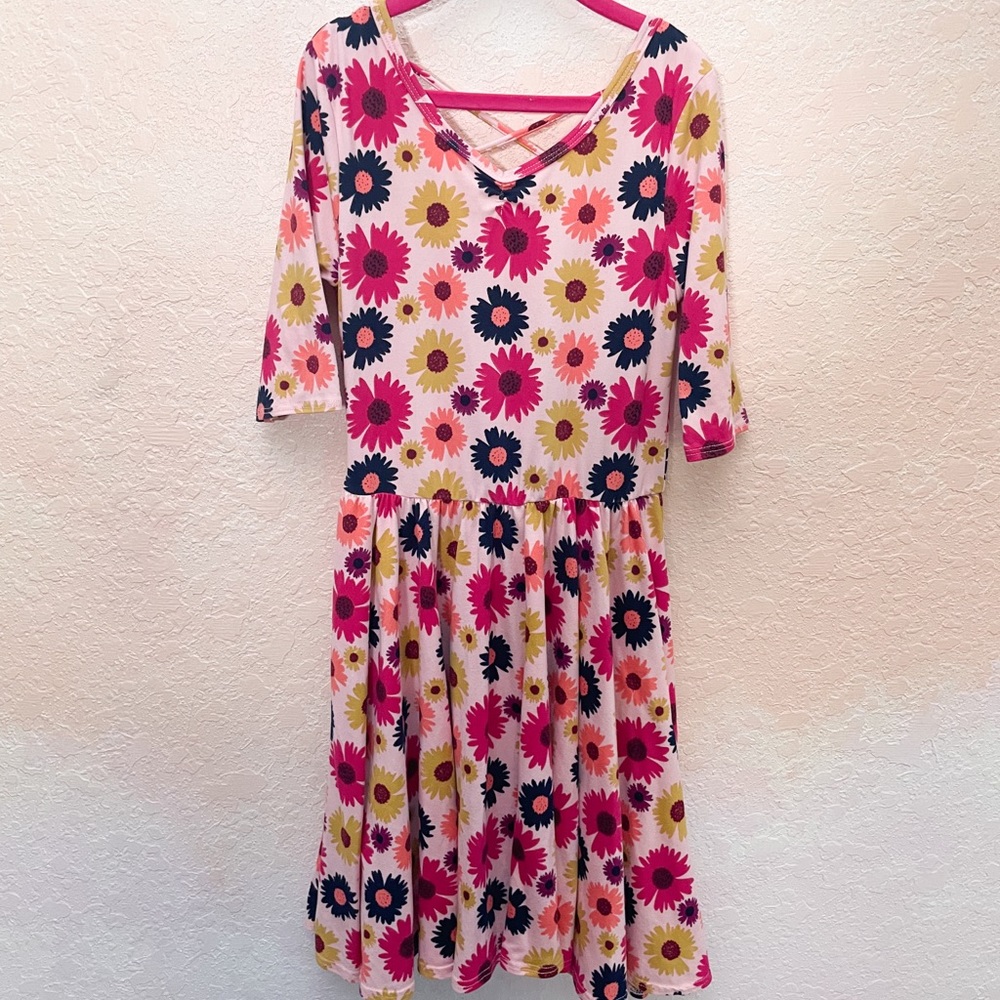 Pink Daisy Floral Ballerina Dress